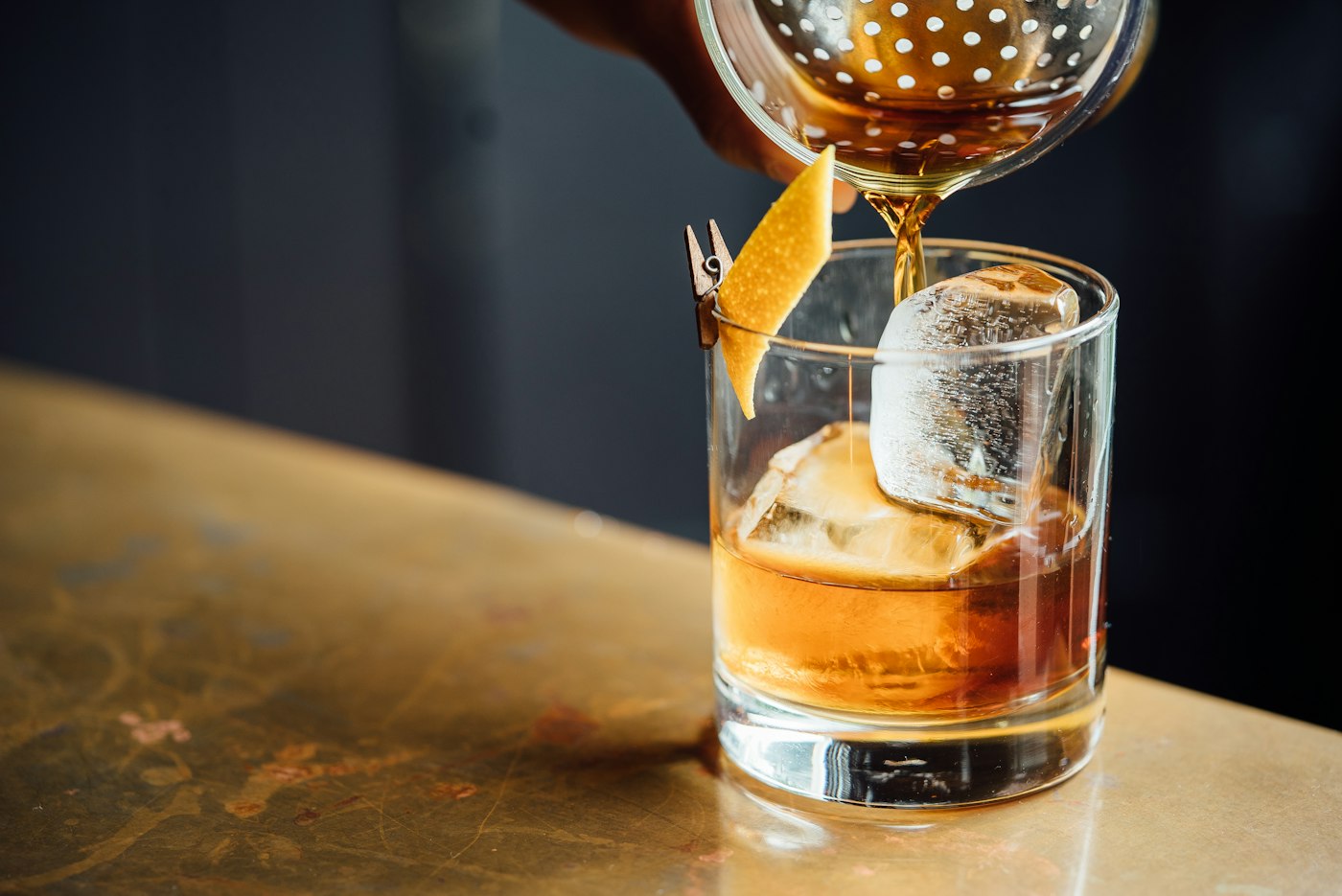 Champagne cocktail in a coupe glass