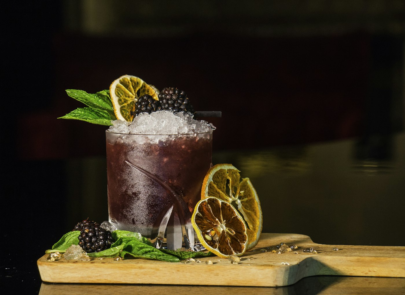 Gin and tonic with citrus garnish